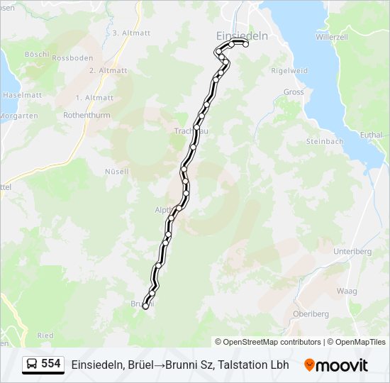 554 Bus Line Map