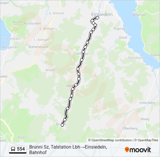 554 Bus Line Map
