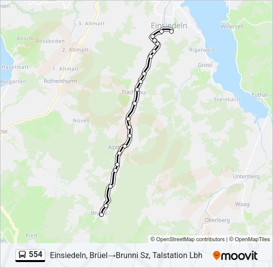 554 Bus Line Map
