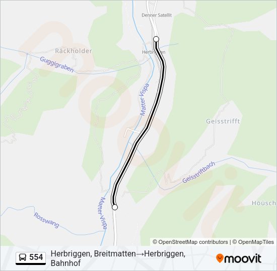 554 Bus Line Map
