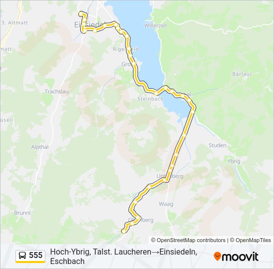 555 Bus Line Map