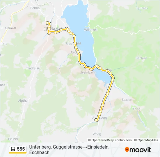 Plan de la ligne 555 de bus