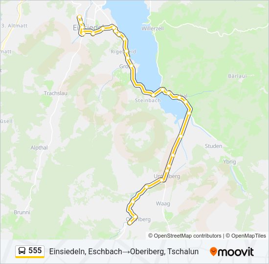 555 Bus Line Map