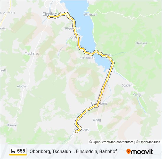 555 Bus Line Map