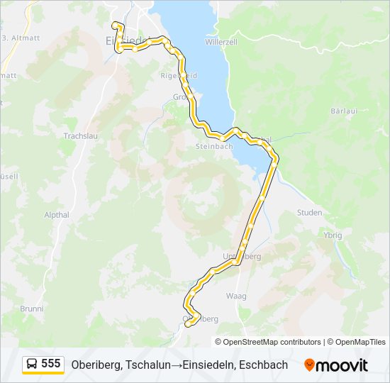 555 Bus Line Map