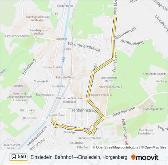 560 bus Line Map