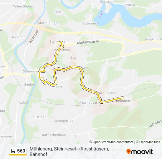 560 Bus Line Map
