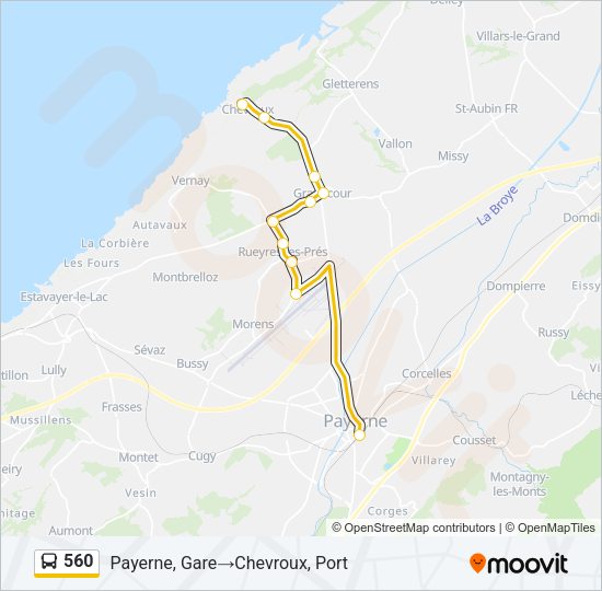 560 Bus Line Map