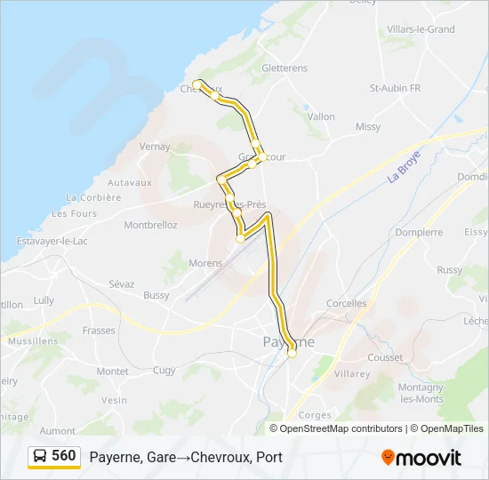 560 Bus Line Map