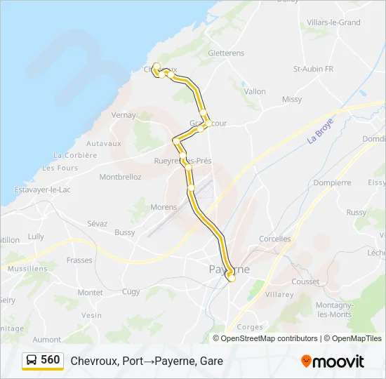 560 Bus Line Map