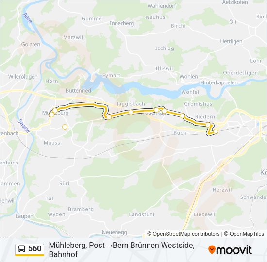 560 Bus Line Map