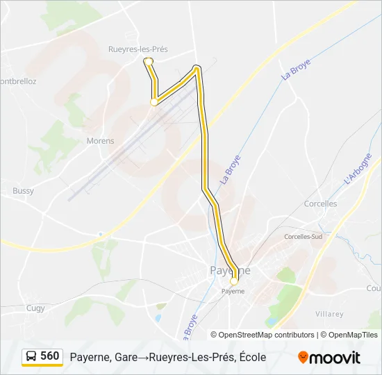 560 Bus Line Map