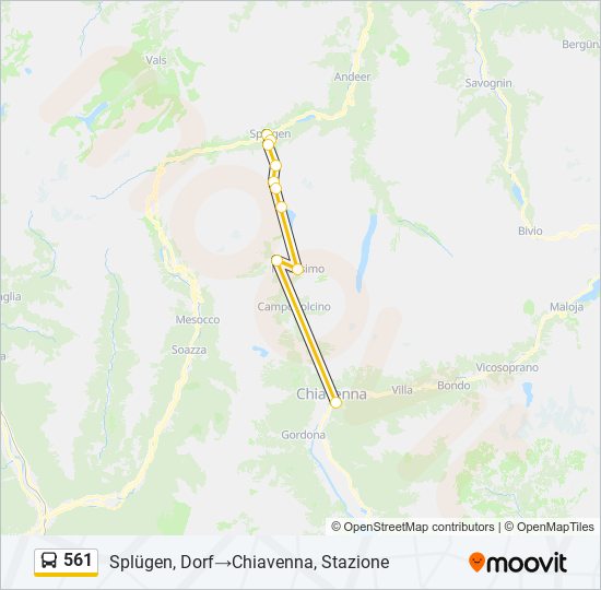 561 bus Line Map