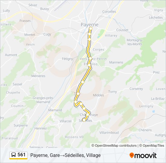 561 Bus Line Map