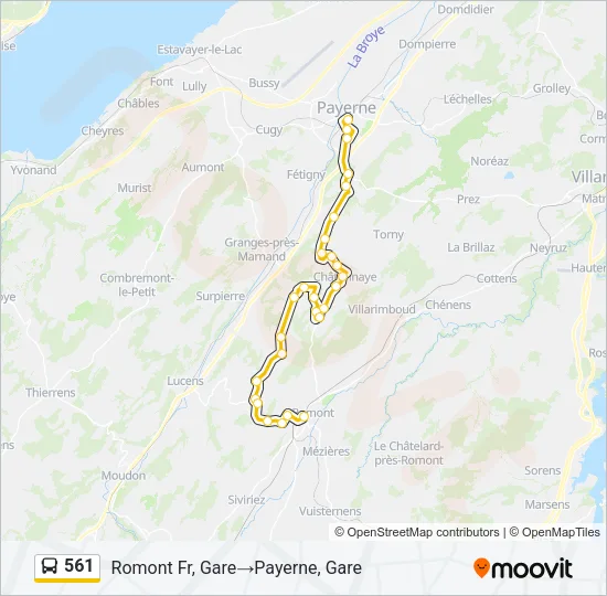 561 Bus Line Map