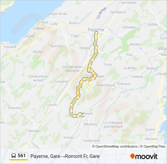 561 Bus Line Map