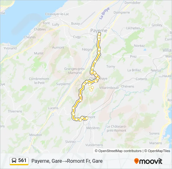 561 Bus Line Map