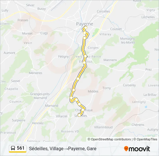 561 Bus Line Map