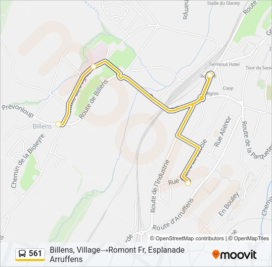 561 Bus Line Map