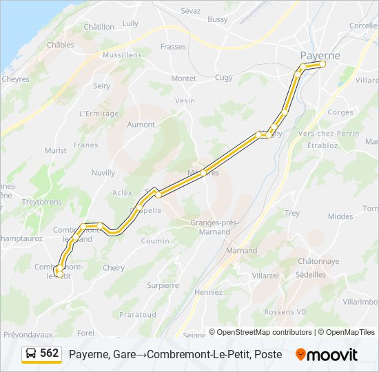 562 bus Line Map