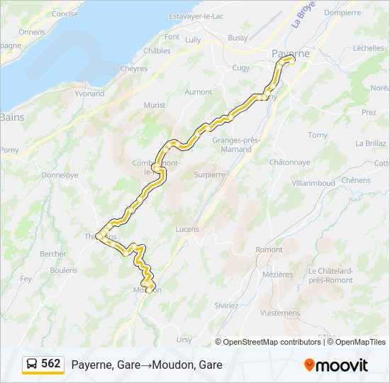 562 Bus Line Map