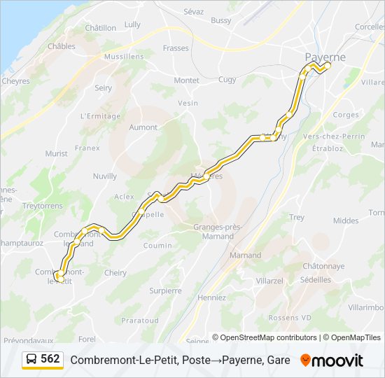 562 Bus Line Map