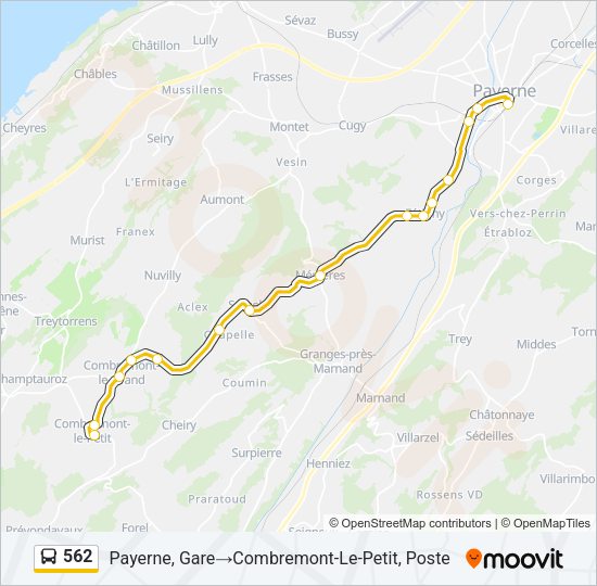 562 Bus Line Map