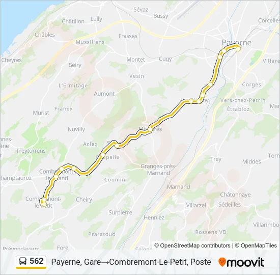 562 Bus Line Map