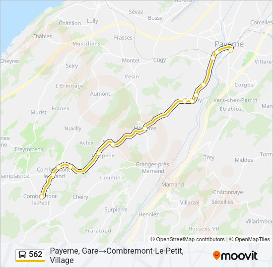 562 Bus Line Map
