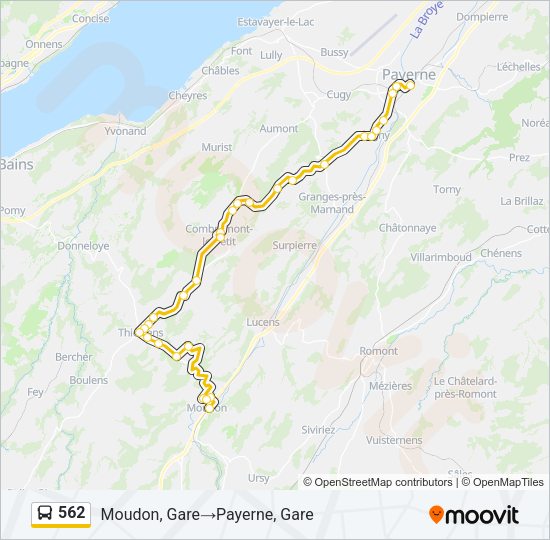562 Bus Line Map