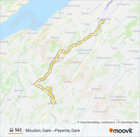 562 Bus Line Map