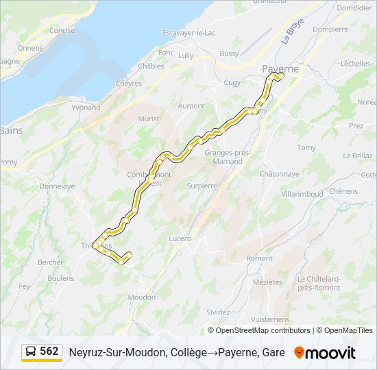 562 Bus Line Map