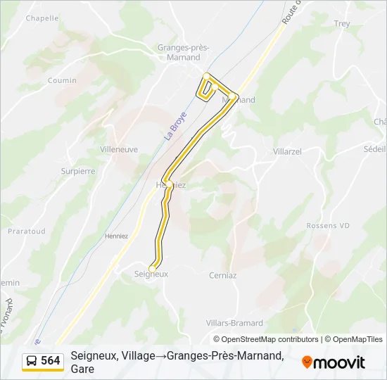 564 Bus Line Map