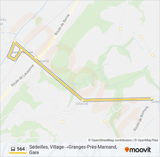 564 Bus Line Map