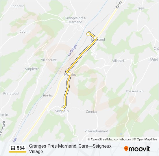 564 Bus Line Map