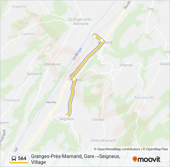 564 Bus Line Map