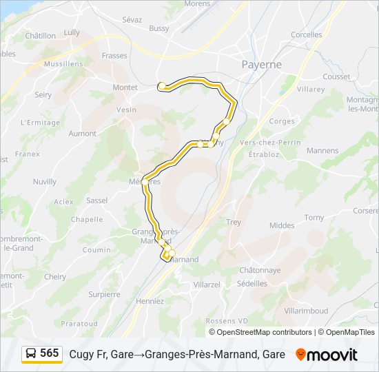 565 Bus Line Map