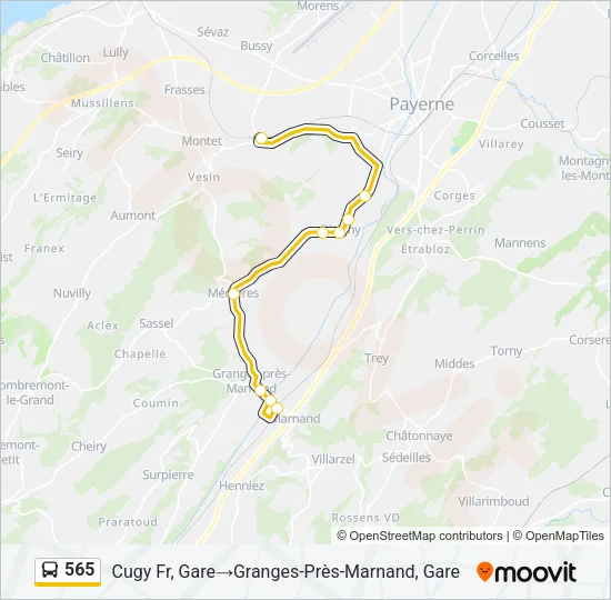 565 Bus Line Map