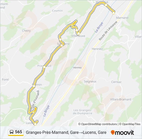 565 Bus Line Map