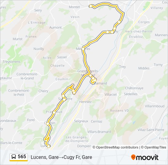 565 Bus Line Map