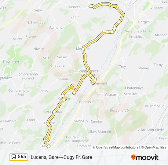 565 Bus Line Map