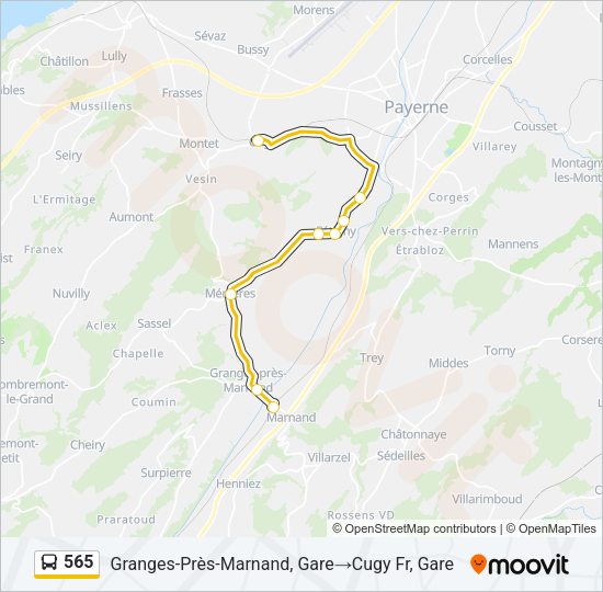 565 Bus Line Map
