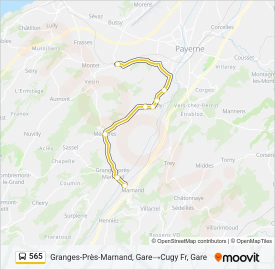 565 Bus Line Map