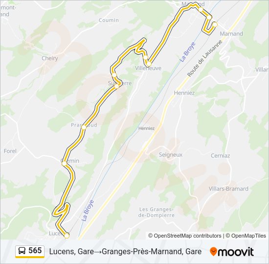565 Bus Line Map
