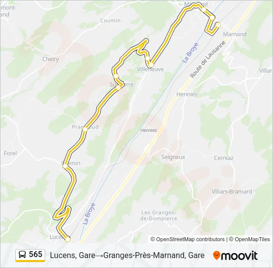 565 Bus Line Map