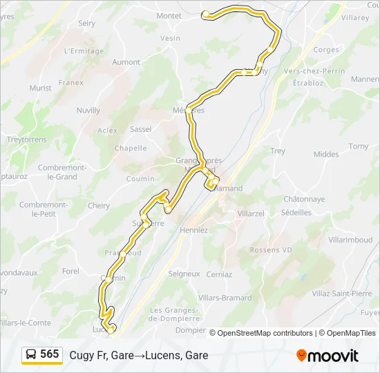 565 Bus Line Map