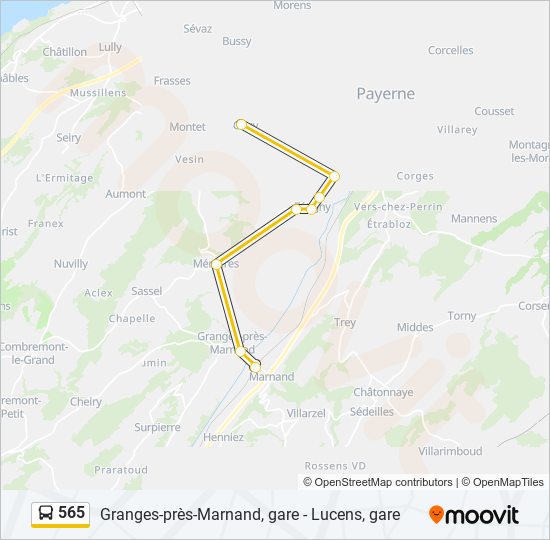 Plan de la ligne 565 de bus