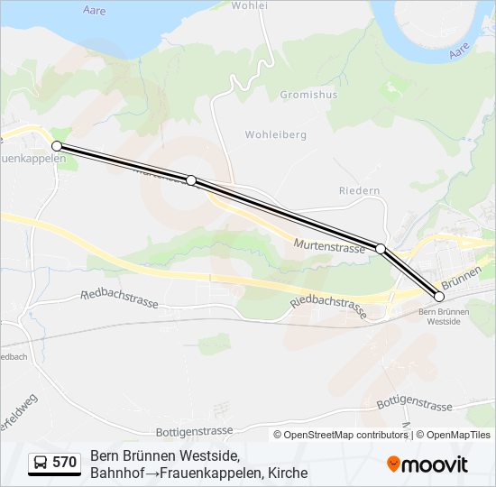 Plan de la ligne 570 de bus