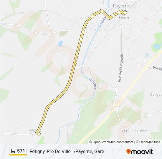 571 Bus Line Map