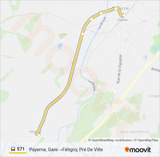 571 Bus Line Map